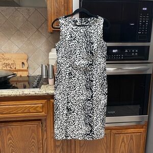 Talbots Black and White Midi Dress